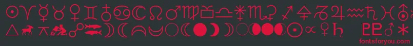 LinotypeAstrologyPiOne Font – Red Fonts on Black Background