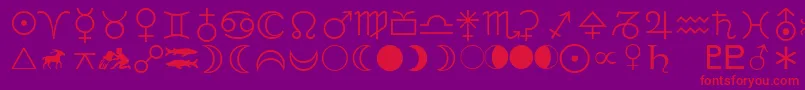 LinotypeAstrologyPiOne Font – Red Fonts on Purple Background