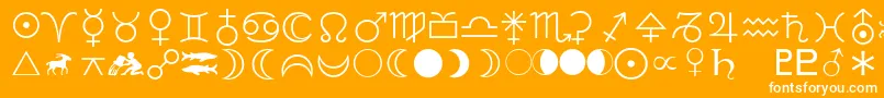 LinotypeAstrologyPiOne Font – White Fonts on Orange Background
