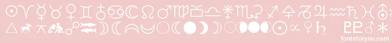 LinotypeAstrologyPiOne Font – White Fonts on Pink Background
