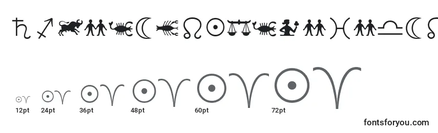 Размеры шрифта LinotypeAstrologyPiOne
