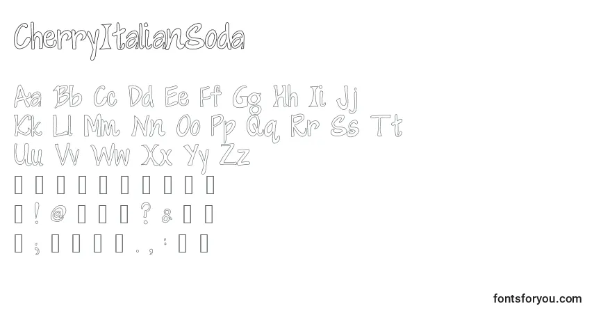 A fonte CherryItalianSoda – alfabeto, números, caracteres especiais