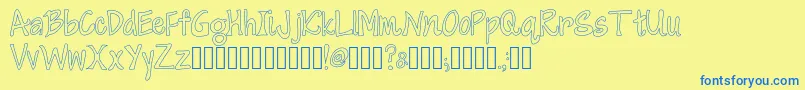 CherryItalianSoda-Schriftart – Blaue Schriften auf gelbem Hintergrund