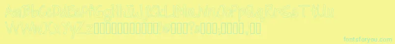 CherryItalianSoda-Schriftart – Grüne Schriften auf gelbem Hintergrund
