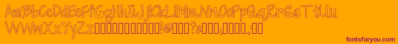 CherryItalianSoda-Schriftart – Violette Schriften auf orangefarbenem Hintergrund