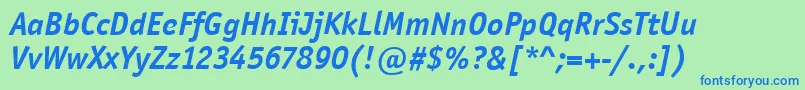OfficinaSansItcBoldItalic Font – Blue Fonts on Green Background