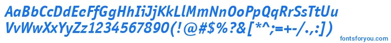 OfficinaSansItcBoldItalic Font – Blue Fonts on White Background