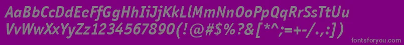 OfficinaSansItcBoldItalic Font – Gray Fonts on Purple Background