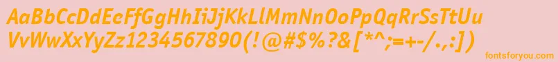 OfficinaSansItcBoldItalic Font – Orange Fonts on Pink Background