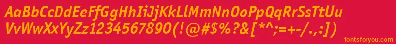 OfficinaSansItcBoldItalic Font – Orange Fonts on Red Background