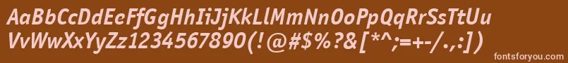 OfficinaSansItcBoldItalic Font – Pink Fonts on Brown Background