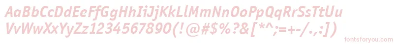 OfficinaSansItcBoldItalic Font – Pink Fonts on White Background