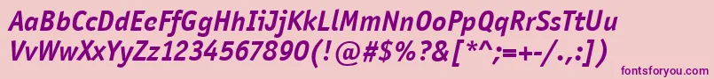 OfficinaSansItcBoldItalic Font – Purple Fonts on Pink Background