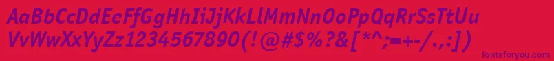 OfficinaSansItcBoldItalic Font – Purple Fonts on Red Background