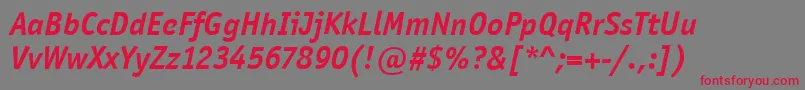OfficinaSansItcBoldItalic Font – Red Fonts on Gray Background