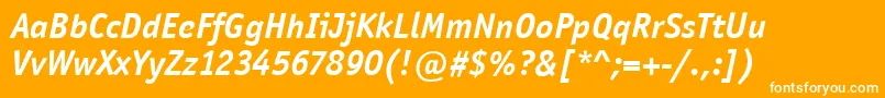 OfficinaSansItcBoldItalic Font – White Fonts on Orange Background