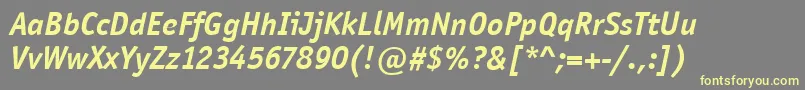 OfficinaSansItcBoldItalic Font – Yellow Fonts on Gray Background