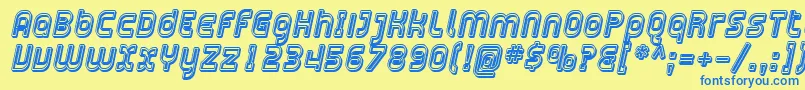 SfplasmaticaopenItalic Font – Blue Fonts on Yellow Background