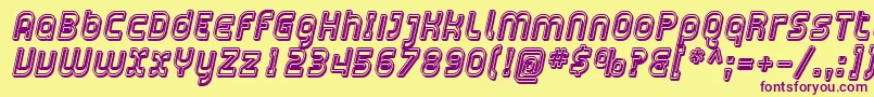 SfplasmaticaopenItalic Font – Purple Fonts on Yellow Background