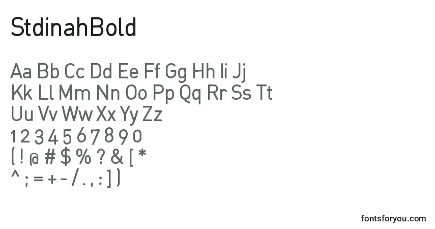 A fonte StdinahBold – alfabeto, números, caracteres especiais