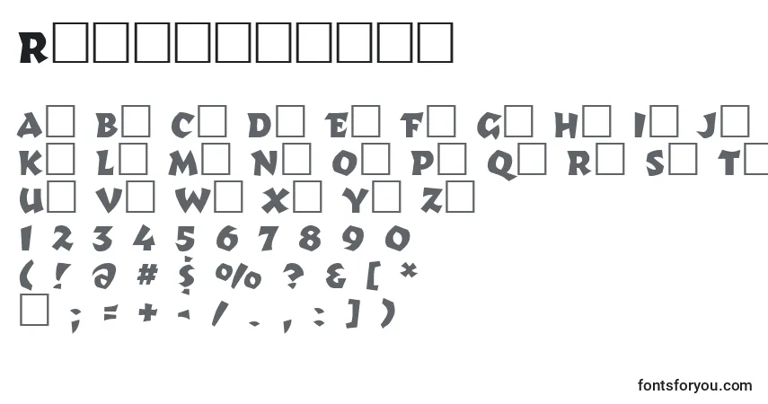 Romulanhawk-fontti – aakkoset, numerot, erikoismerkit