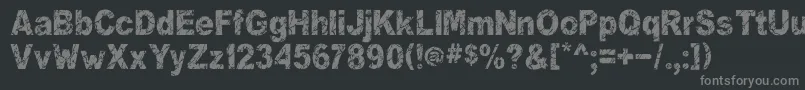 フォントYourookmarbelous – 黒い背景に灰色の文字