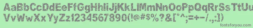 フォントYourookmarbelous – 緑の背景に灰色の文字