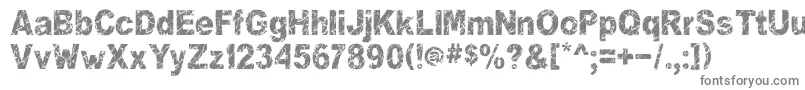 Yourookmarbelous-fontti – harmaat kirjasimet valkoisella taustalla