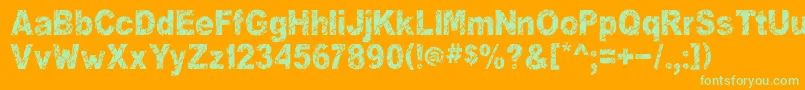 Yourookmarbelous Font – Green Fonts on Orange Background