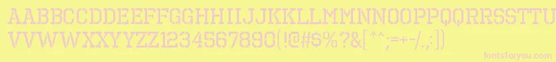 OctinprisonrgRegular-fontti – vaaleanpunaiset fontit keltaisella taustalla