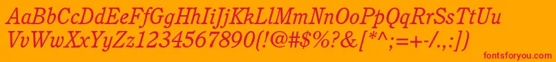 CushingstdBookitalic Font – Red Fonts on Orange Background