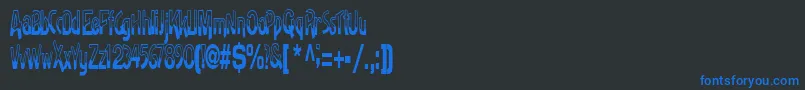 BadhRegular-Schriftart – Blaue Schriften auf schwarzem Hintergrund