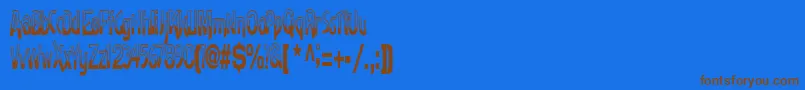 BadhRegular Font – Brown Fonts on Blue Background