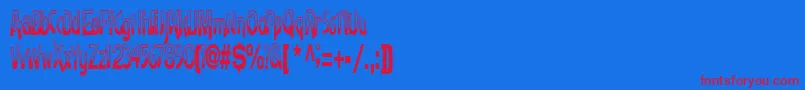 BadhRegular Font – Red Fonts on Blue Background