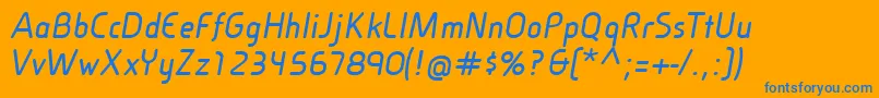 CineplexLtBoldItalic Font – Blue Fonts on Orange Background