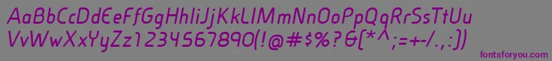 Шрифт CineplexLtBoldItalic – фиолетовые шрифты на сером фоне