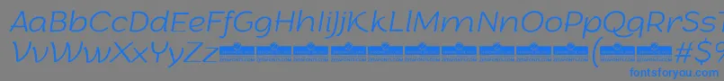 ArturoExtralightitalicTrial Font – Blue Fonts on Gray Background