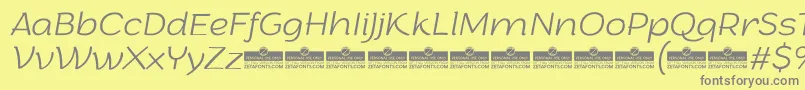 ArturoExtralightitalicTrial Font – Gray Fonts on Yellow Background