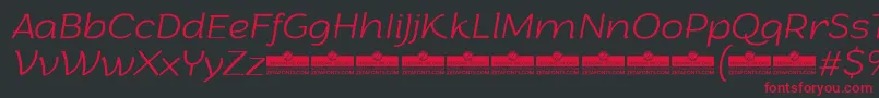 ArturoExtralightitalicTrial Font – Red Fonts on Black Background