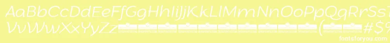 ArturoExtralightitalicTrial Font – White Fonts on Yellow Background