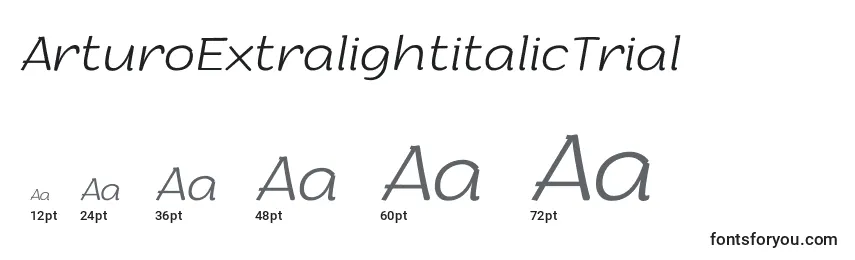 ArturoExtralightitalicTrial Font Sizes