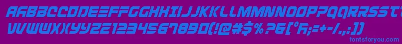 Defconzerocondital Font – Blue Fonts on Purple Background