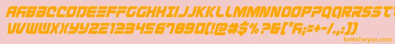 Defconzerocondital Font – Orange Fonts on Pink Background