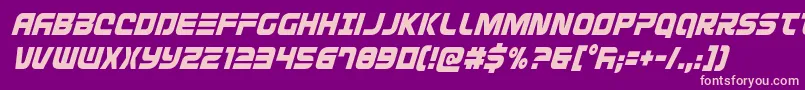 フォントDefconzerocondital – 紫の背景にピンクのフォント
