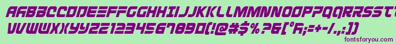 Defconzerocondital Font – Purple Fonts on Green Background