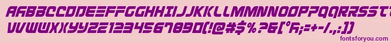 フォントDefconzerocondital – ピンクの背景に紫のフォント