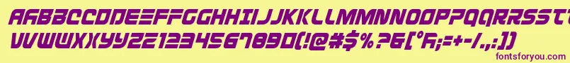 Defconzerocondital Font – Purple Fonts on Yellow Background