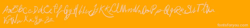 VtksVacancy-Schriftart – Rosa Schriften auf orangefarbenem Hintergrund