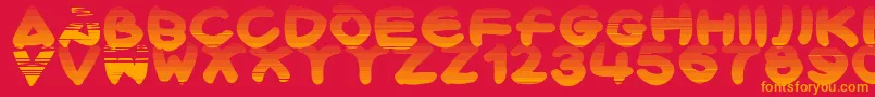 Bloxx-Schriftart – Orangefarbene Schriften auf rotem Hintergrund