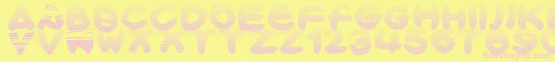 Fonte Bloxx – fontes rosa em um fundo amarelo